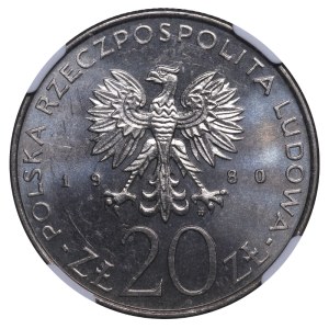 Poland, 20 Zlotys, 1980 year, MW, Summer Olympics, NGC, MS 64