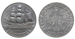 Poland, 5 Zlotys, 1936 year, 15th Anniversary of Gdynia Seaport