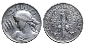 Poland, 2 Zlotys, 1925 year, Woman and Wheat Ears