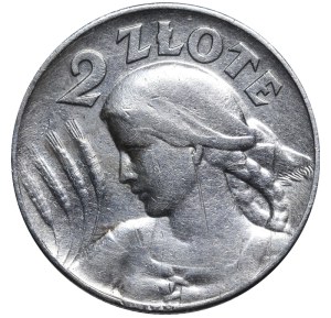 Poland, 2 Zlotys, 1925 year, Woman and Wheat Ears