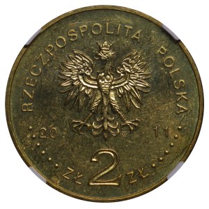 Poland, 2 Zlotys, 2011 year, MW, Poznan, NGC, MS 64