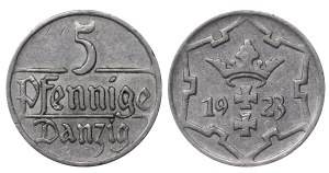 Free city of Danzig, 5 Pfennigs, 1923 year