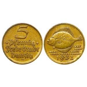 Free city of Danzig, 5 Pfennigs, 1932 year