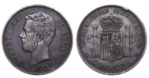 Spain, 5 Pesetas, 1871 year
