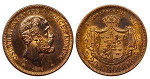 Sweden, 20 Kronor, 1876 year, EB-LA