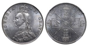 United Kingdom, 1 Florin, 1887 year, NGC, MS 64