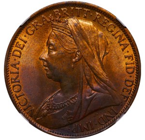 United Kingdom, 1 Penny, 1899 year, NGC, MS 63 RB