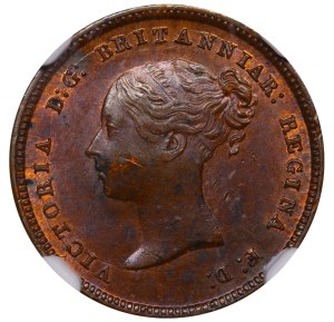 United Kingdom, ½ Farthing, 1844 year, NGC, MS 62 BN