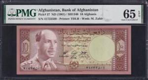 Afghanistan, 10 Afghanis, 1961, Gem UNC 65 EPQ