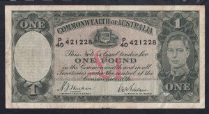 Australia, 1 Pound, 1938-1952, VF