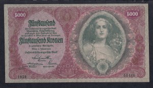 Austria, 5000 Kronen, 1922, XF