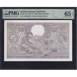 Belgium, 100 Francs, 1941-43, Gem UNC 65 EPQ