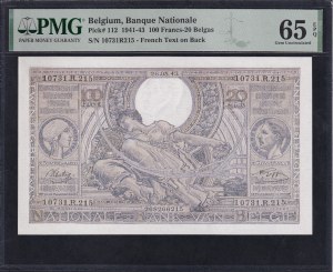 Belgium, 100 Francs, 1941-43, Gem UNC 65 EPQ
