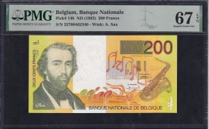 Belgium, 200 Francs, 1995, Superb Gem UNC 67 EPQ