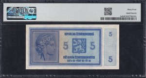 Bohemia & Moravia, 5 Korun, 1939, Choice UNC 64