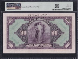 Bohemia & Moravia, 5000 Korun, 1943, Gem UNC 66 EPQ, ''SPECIMEN''