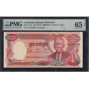 Cambodia, 5000 Riels, 1974, Gem UNC 65 EPQ