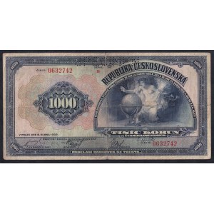 Czechoslovakia, 1000 Korun, 1919, F