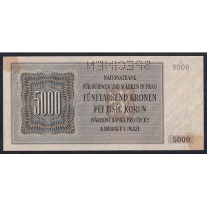 Czechoslovakia, 5000 Korun, 1944, AU, ''SPECIMEN''