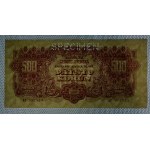 Czechoslovakia, 500 Korun, 1944, aUNC, ''SPECIMEN''
