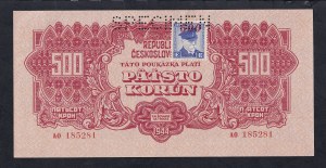 Czechoslovakia, 500 Korun, 1944-45, aUNC, ''SPECIMEN''