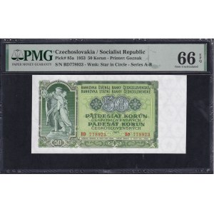 Czechoslovakia, 50 Korun, 1953, Gem UNC 66 EPQ