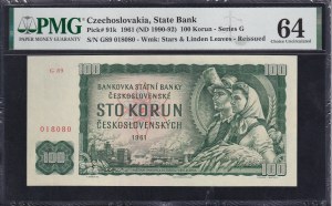Czechoslovakia, 100 Korun, 1961(1990-92), Choice UNC 64