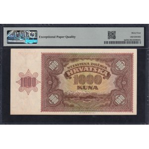 Croatia, 1000 Kuna, 1941, Choice UNC 64 EPQ