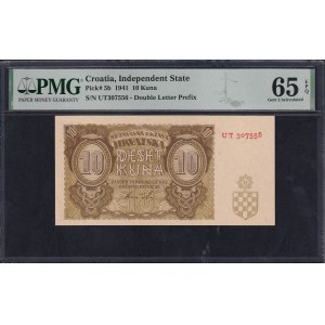 Croatia, 10 Kuna, 1941, Gem UNC 65 EPQ