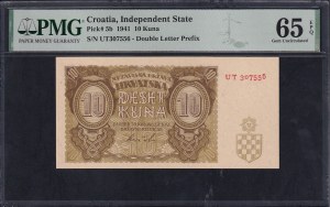 Croatia, 10 Kuna, 1941, Gem UNC 65 EPQ