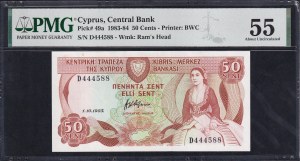 Cyprus, 50 Cents, 1983-84, About UNC 55