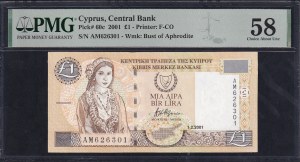 Cyprus, 1 Pounds, 2001, Choice About UNC 58