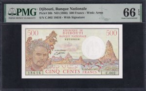Djibouti, 500 Francs, 1988, Gem UNC 66 EPQ