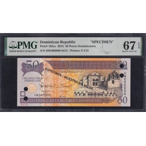 Dominican Republic, 50 Pesos, 2013, Superb Gem UNC 67 EPQ, ''SPECIMEN'', ''TOP POP''