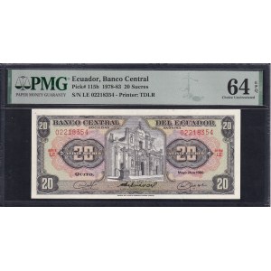 Ecuador, 20 Sucres, 1978-83, Choice UNC 64 EPQ