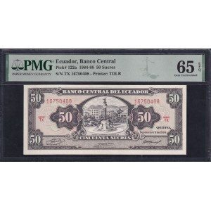 Ecuador, 50 Sucres, 1984-88, Gem UNC 65 EPQ