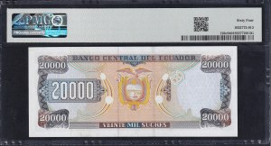 Ecuador, 20000 Sucres, 1998, Choice UNC 64, ''TOP POP''