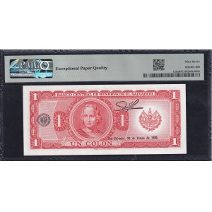 El Salvador, 1 Colon, 1977-78, Superb Gem UNC 67 EPQ