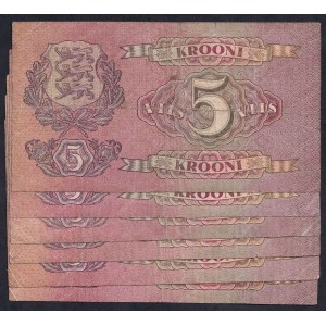 Estonia, Set of 6 banknotes, 5 Krooni, 1929, F-VF