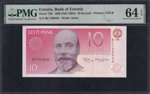 Estonia, 10 Krooni, 1992 (1994), Choice UNC 64 EPQ