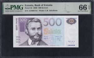 Estonia, 500 Krooni, 2000, Gem UNC 66 EPQ