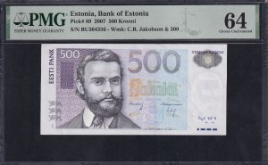 Estonia, 500 Krooni, 2007, Choice UNC 64