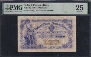 Finland, 10 Markkaa, 1898, Very Fine 25
