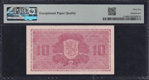 Finland, 10 Markkaa, 1945, Gem UNC 66 EPQ, ''TOP POP''
