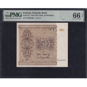 Finland, 50 Markkaa, 1945 (1948), Gem UNC 66 EPQ