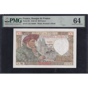 France, 50 Francs, 1940-42, Choice UNC 64