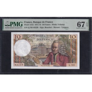 France, 10 Francs, 1971-73, Superb Gem UNC 67 EPQ