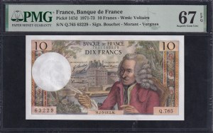 France, 10 Francs, 1971-73, Superb Gem UNC 67 EPQ