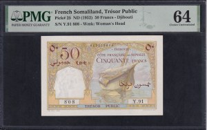 French Somaliland, 50 Francs, 1952, Choice UNC 64