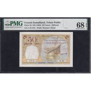 French Somaliland, 50 Francs, 1952, 68 Superb Gem UNC EPQ